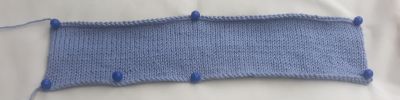 rectangle in stocking stitch to make scrunchie completed