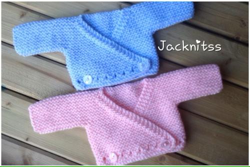 Knitting Pattern Premature Baby Crossover Cardigan Garter Stitch