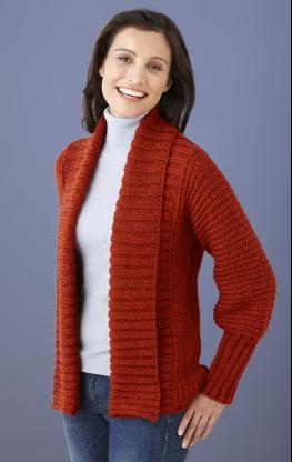 Drape Cardigan Knitting Pattern for Beginners with Ribbed Collar