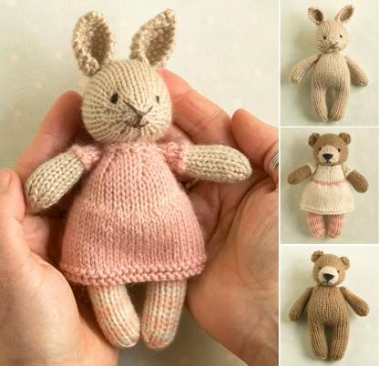 Knitting Pattern for Small Girl Bunny Toy for Easter
