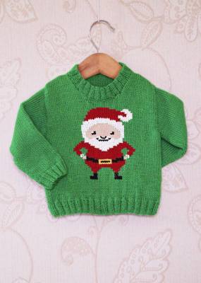 learn intarsia knitting colourwork by making a childs Christmas Jumper