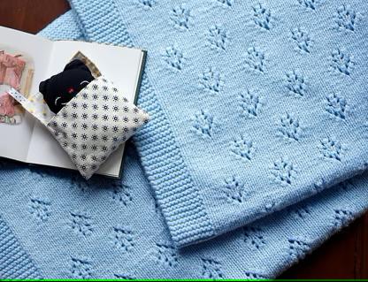 Easy Eyelet Knit & Purl Baby Knitted Blanket Pattern