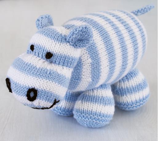 Easy Striped Hippo Knitting Pattern