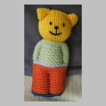 Easy Knitting Pattern for a Teddy from a Square
