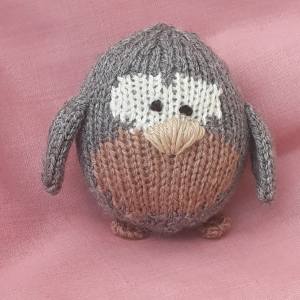 cricklewood owl knitted soft toy pattern completed project